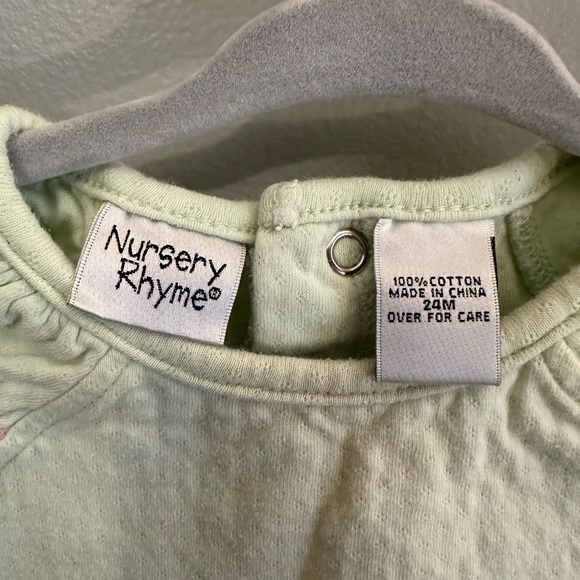 Vintage Nursery Rhyme Girls' Dress – Size 24 Months, Pastel Green - Picture 4 of 4